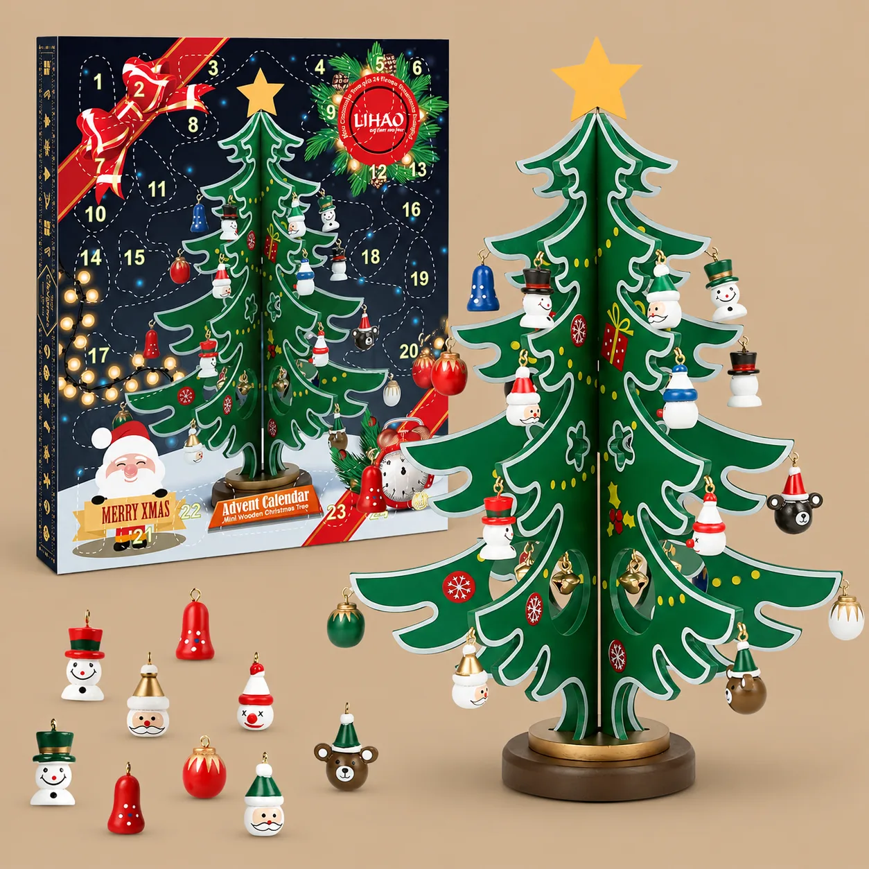 Wooden Tree and Ornaments Advent Calendar: the shop's own photo