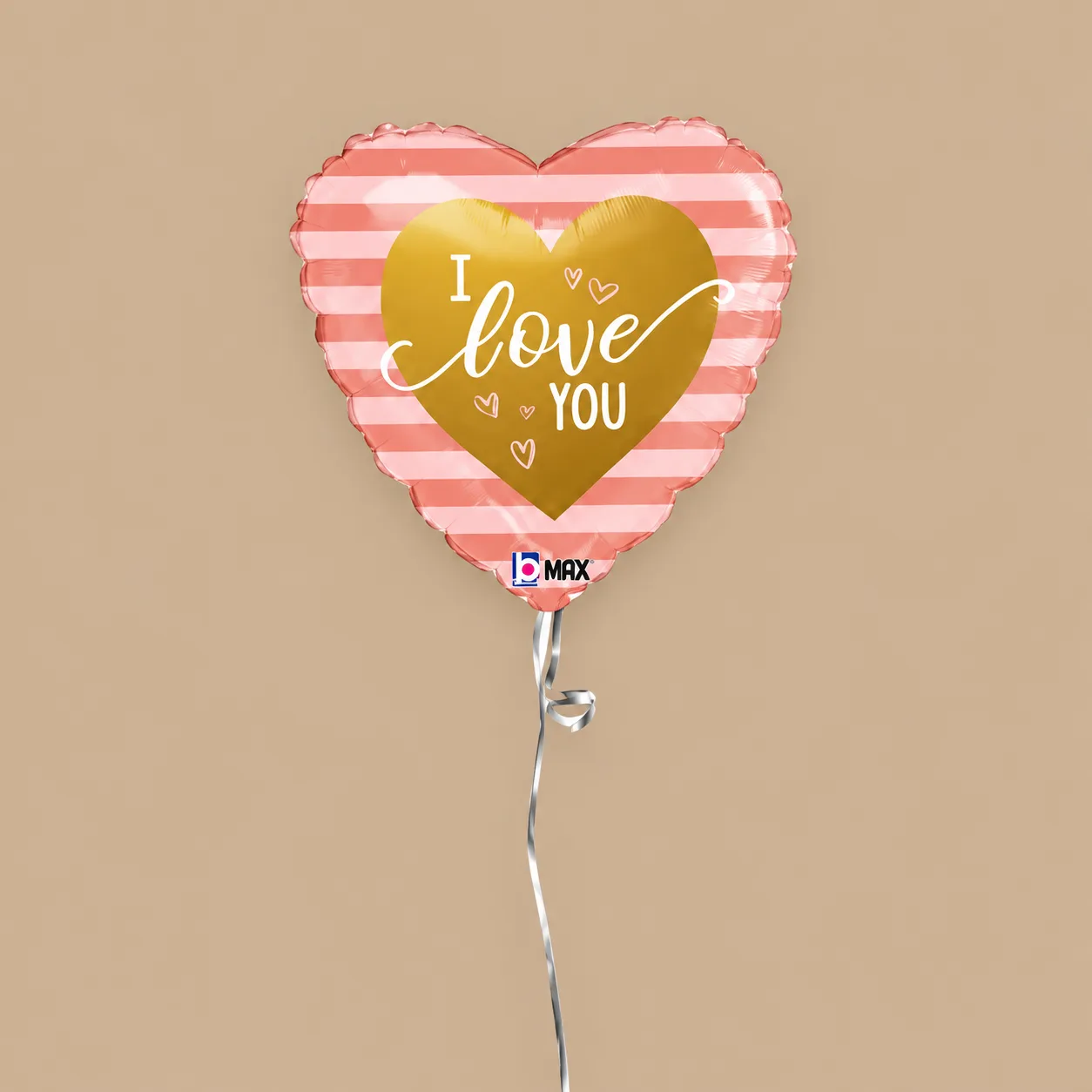 Striped Heart I Love You Balloon In A Box: the shop's own photo