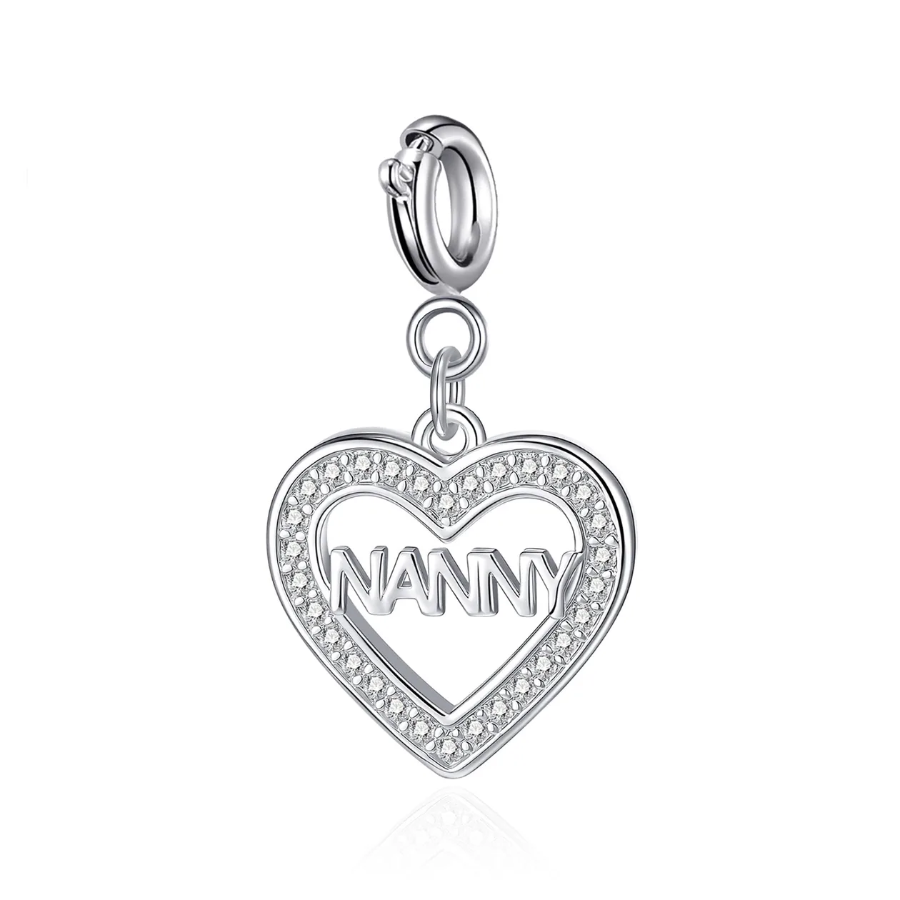 Clip on Family and Birthday Charms Created with Zircondia® Crystals - Nanny: the shop's own photo