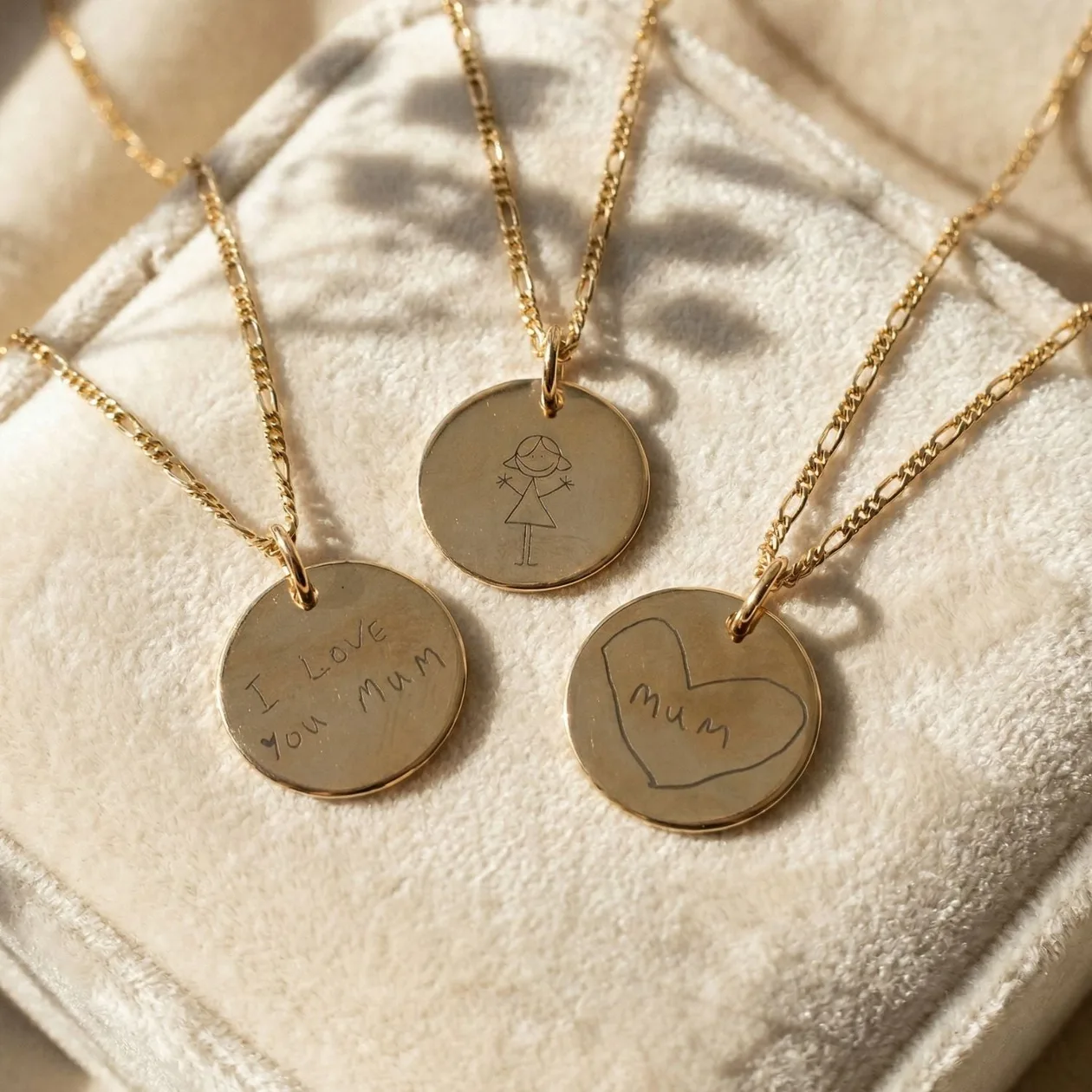 18ct Gold Plated Actual Drawing Or Handwriting Necklace: the shop's own photo