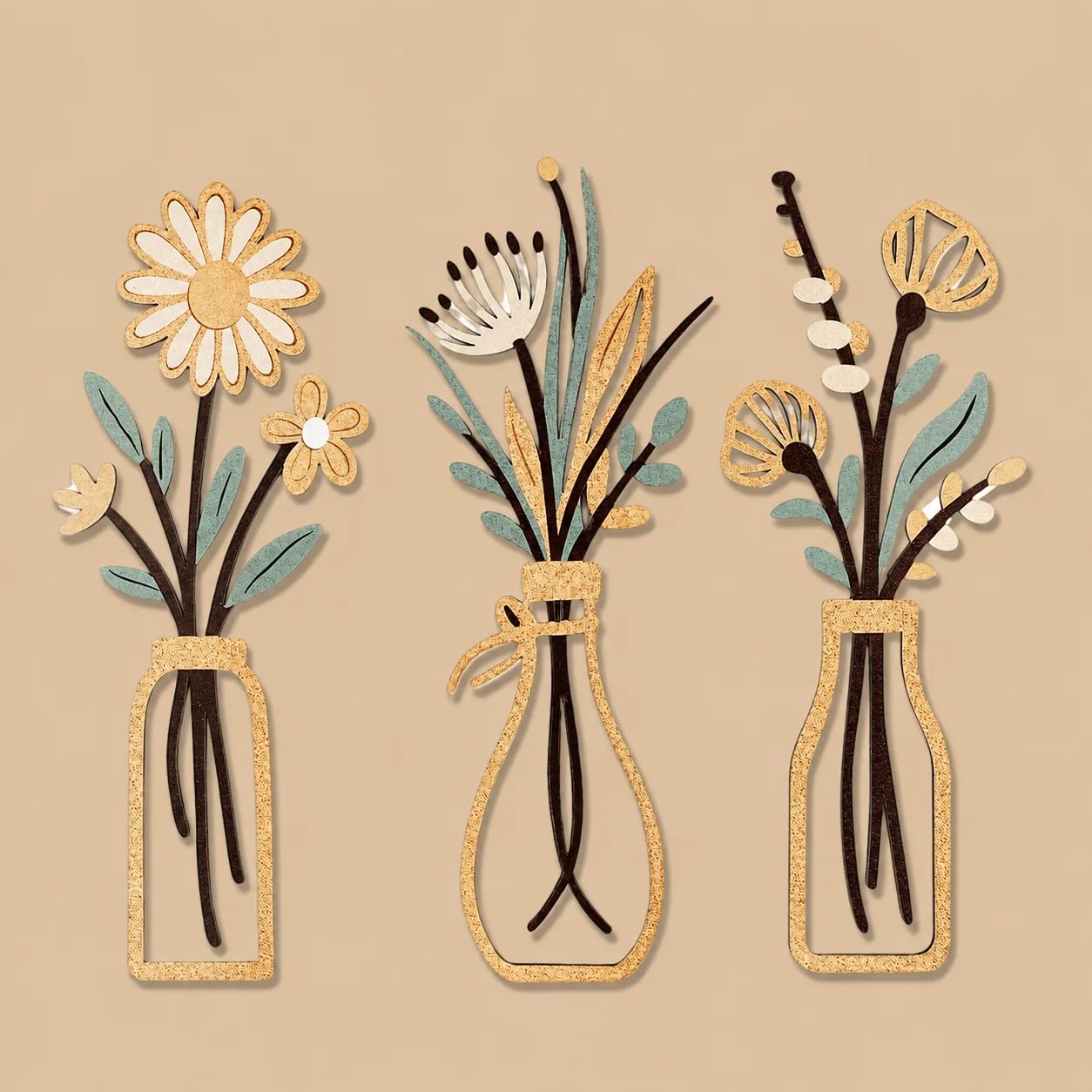 Yellow Iron Vase & Flower Wall Art, Set of 3: the shop's own photo