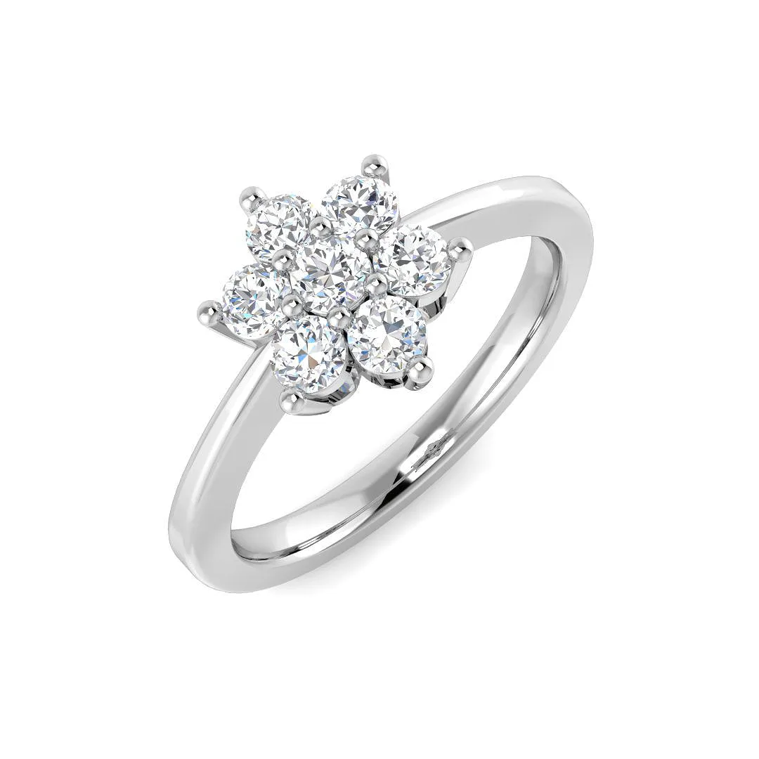 7-Stone Natural Round Cut Diamond Cluster Ring. - Lab Grown Diamond / 0.50 Carat / 18k Yellow Gold: the shop's own photo