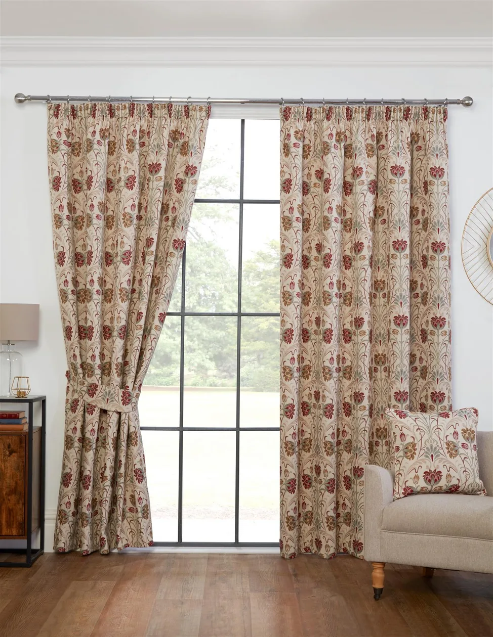 Aylesbury Natural Pencil Pleat Curtains - 66" x 54": the shop's own photo