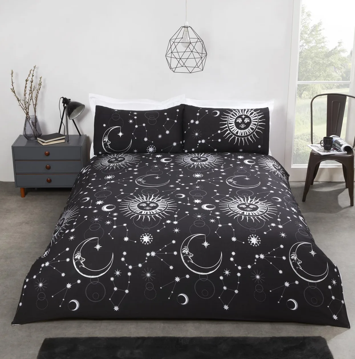 Celestial Duvet Cover Set - Black / Single: the shop's own photo