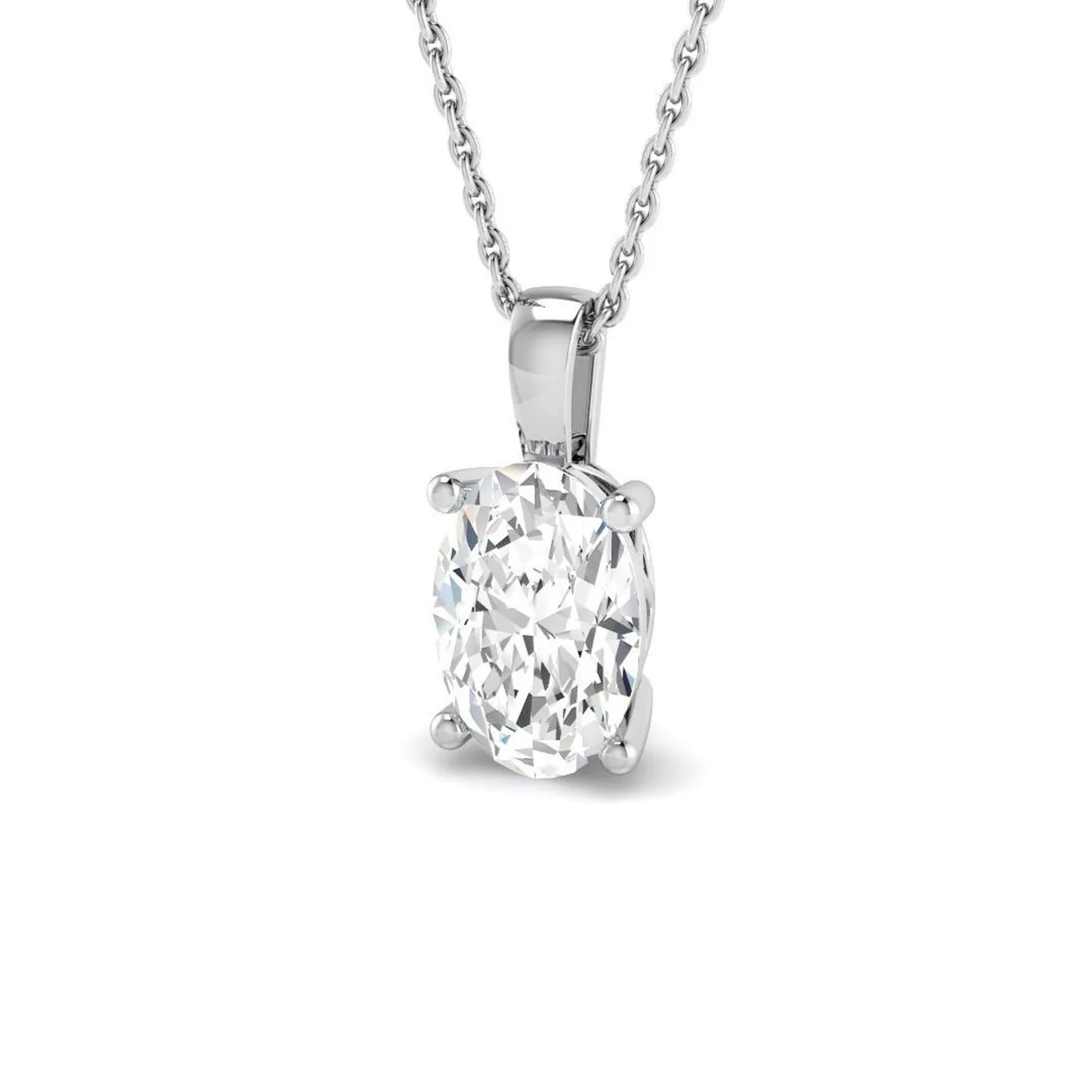 Lab Grown Oval Diamond Pendant | Solitaire Pendant Without Chain - 18k Yellow Gold / 0.20 Carat: the shop's own photo