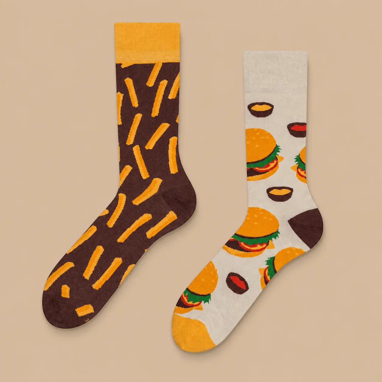 Burgers & Chips Mismatched Socks: the shop's own photo