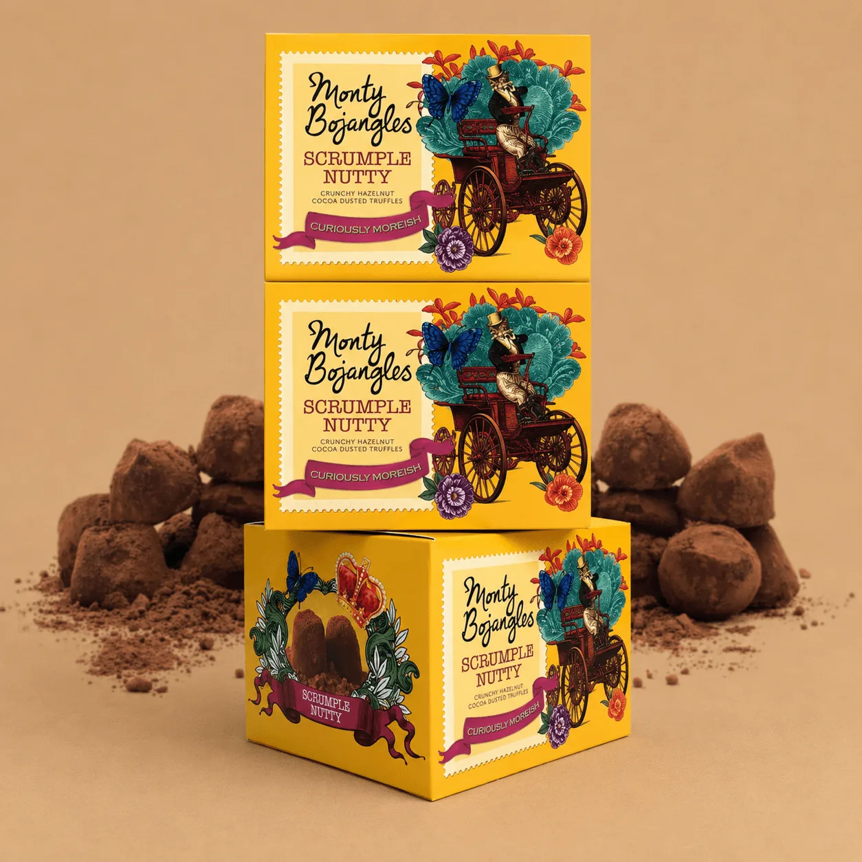 Monty Bojangles Scrumple Nutty Cocoa Dusted Truffles Gift Box: the shop's own photo