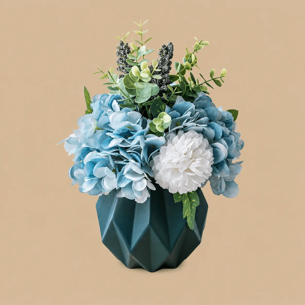 Navy Blue Artificial Hydrangea Arrangement: the shop's own photo