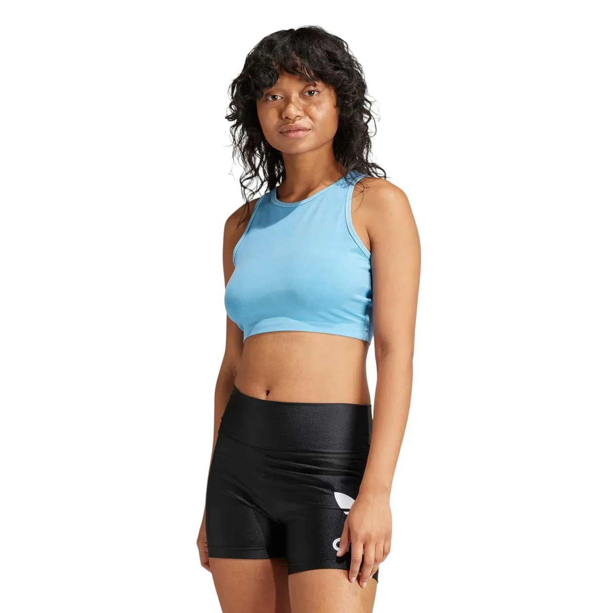 adidas Originals Essentials+ Crop Tank Top - Semi Blue Burst | Size: S: the shop's own photo