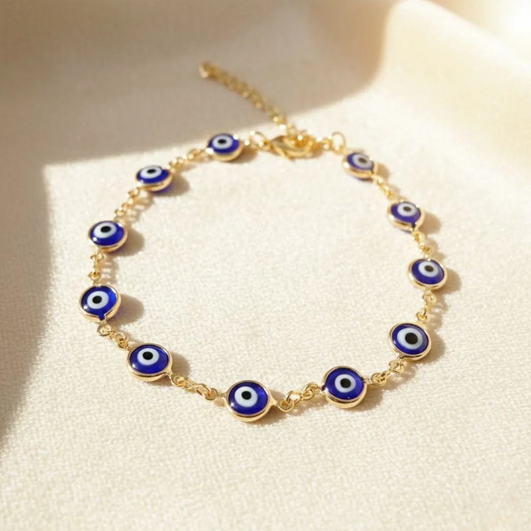 18ct Gold Filled Evil Eye Charm Bracelet: the shop's own photo