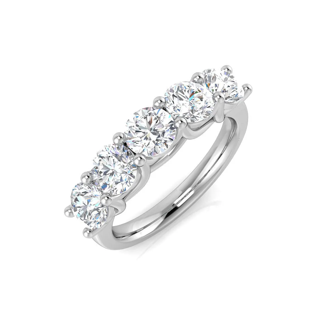 5 Stone Lab Grown Diamond Ring | 0.50-3.00ct D/VVS | Prong Setting - 2.00 Carat / 18k Yellow Gold: the shop's own photo