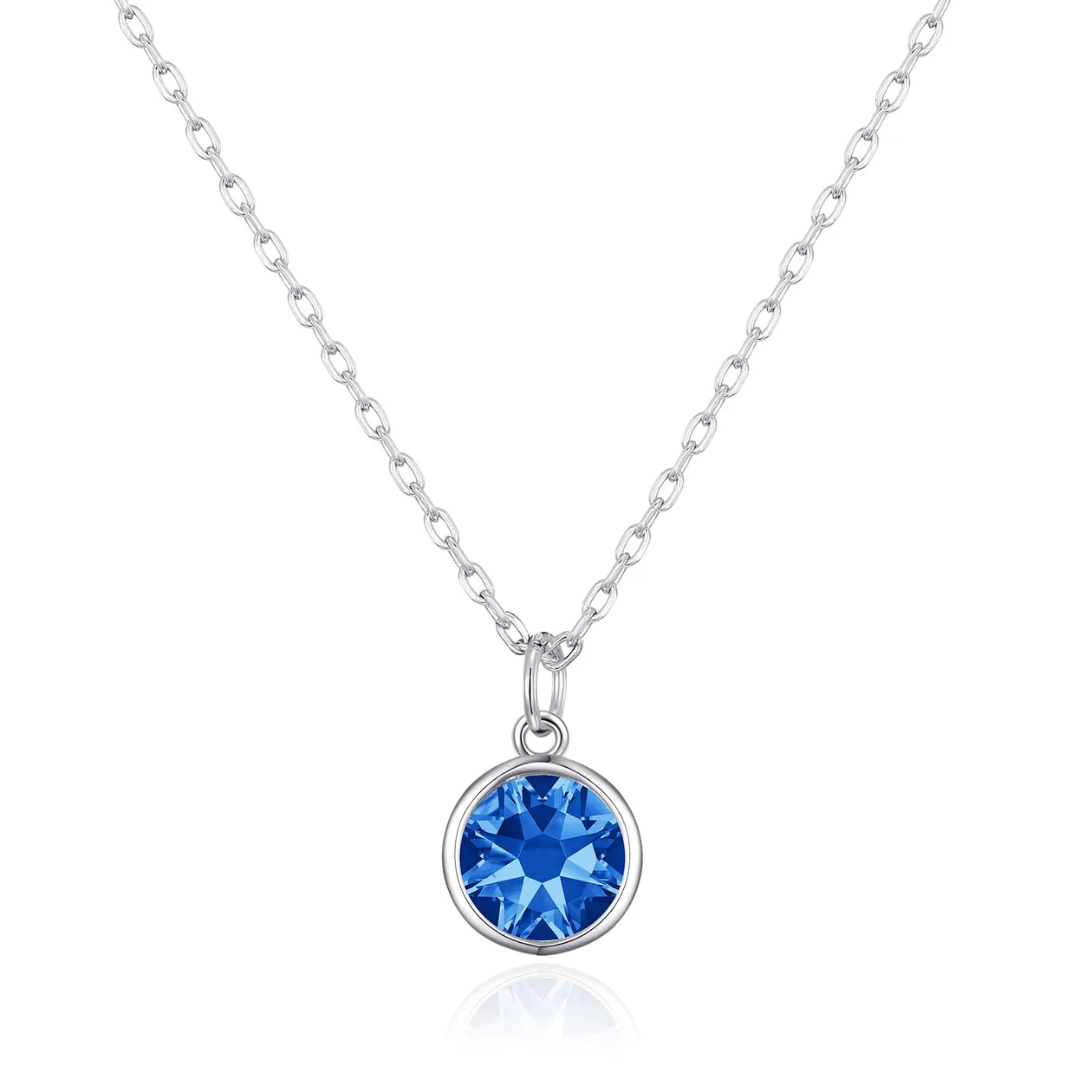 Dark Blue Crystal Necklace Created with Zircondia® Crystals: the shop's own photo