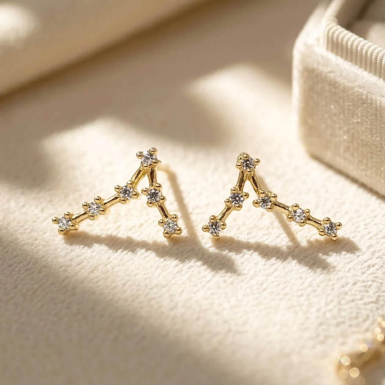 Pisces Star Sign Constellation Astrology Tiny ZodiacEarrings: the shop's own photo