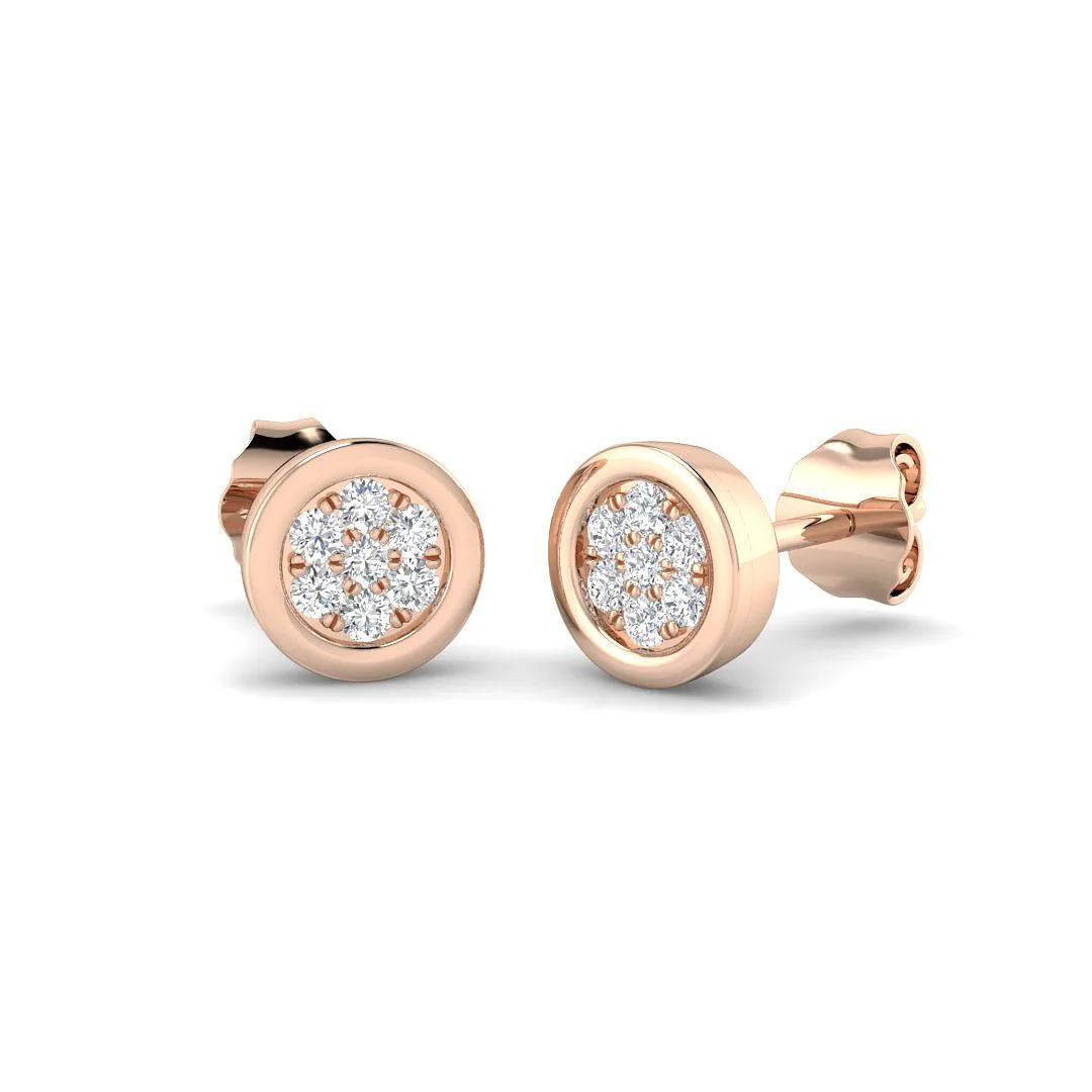 0.15Ct Round Diamond Stud Earrings | Lab & Natural | 9K/18K Gold, Platinum - 18k Rose Gold / 0.15 Carat / Lab Grown Diamond(D-VVS): the shop's own photo
