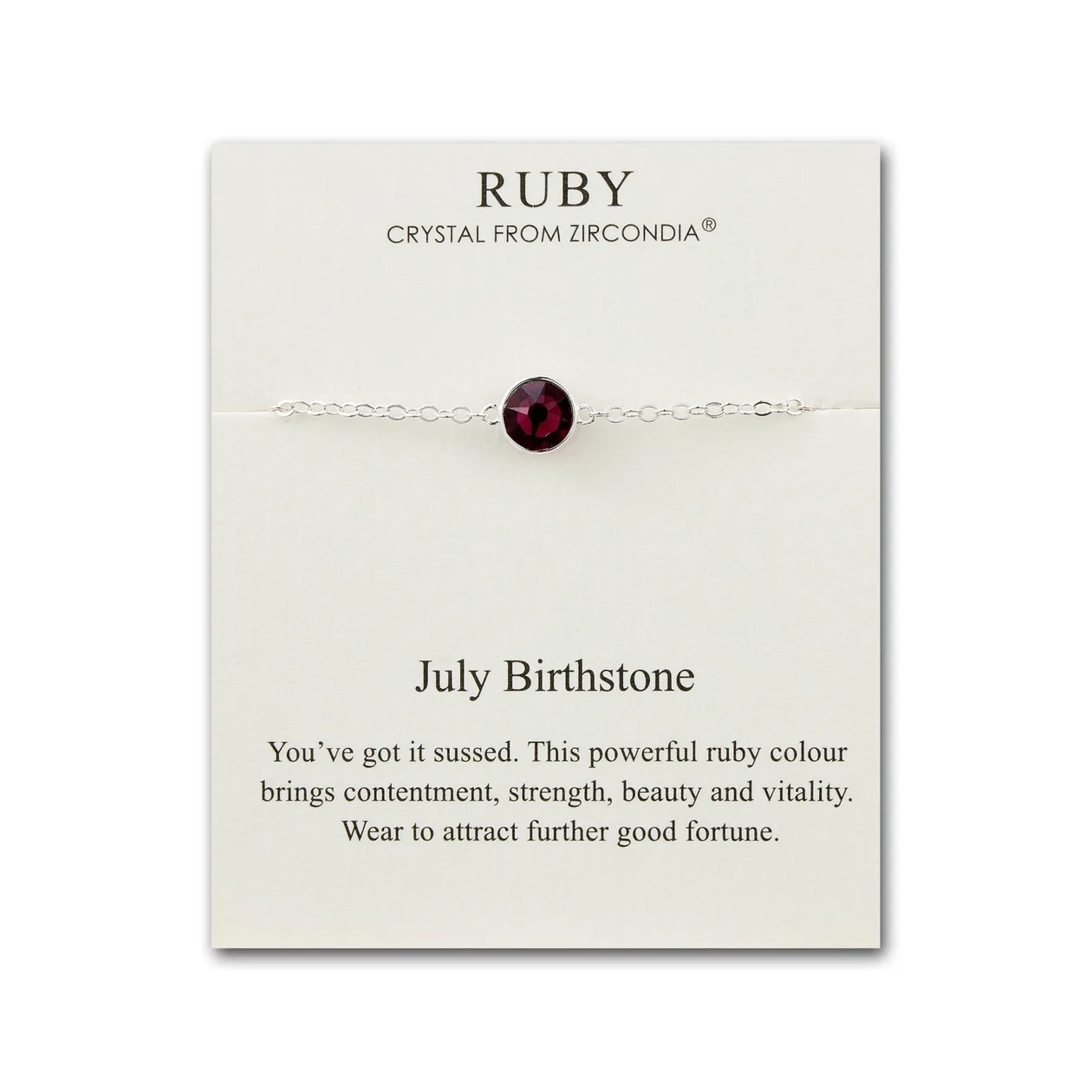 July (Ruby) Birthstone Anklet Created with Zircondia® Crystals: the shop's own photo