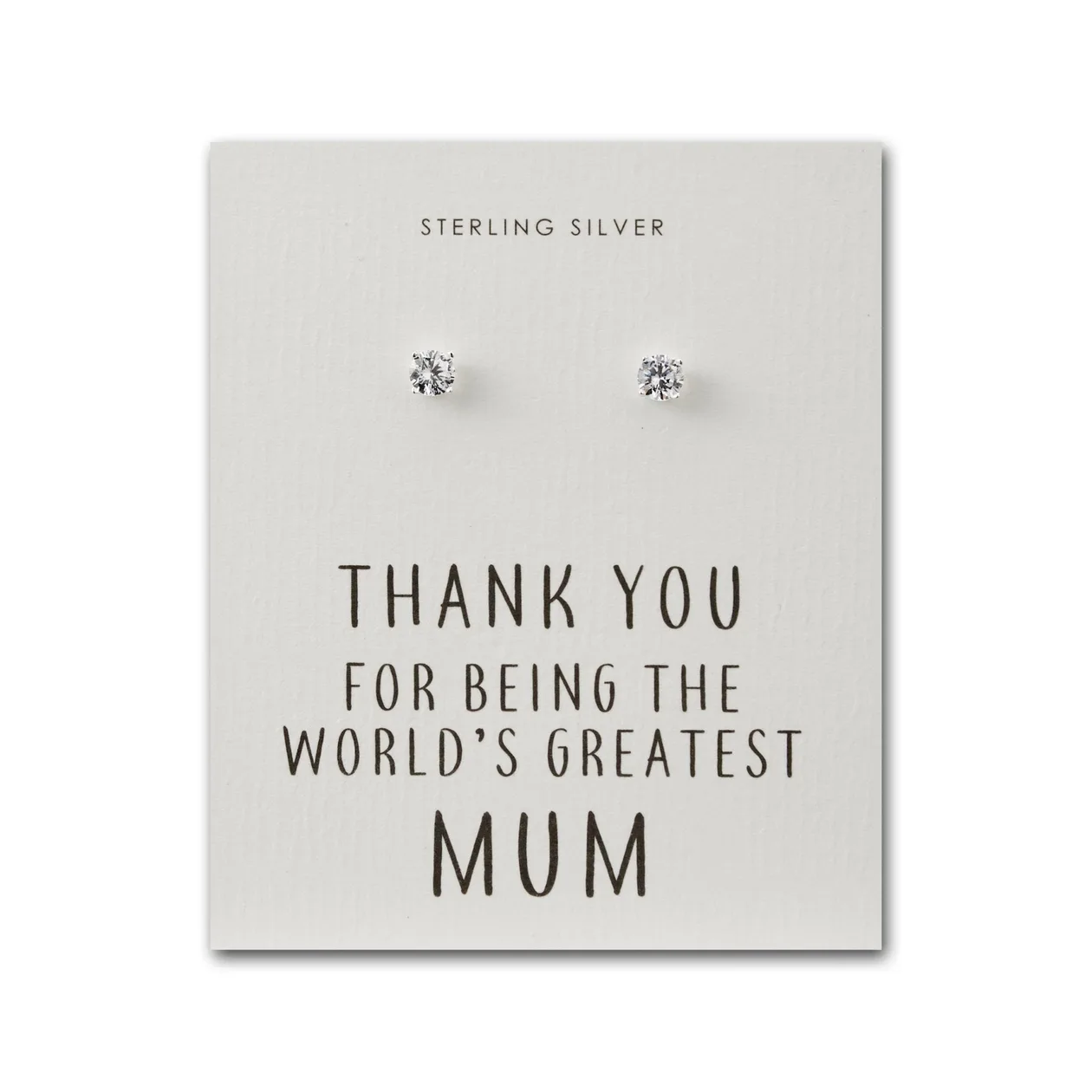 Sterling Silver World's Greatest Mum Crystal Earrings: the shop's own photo