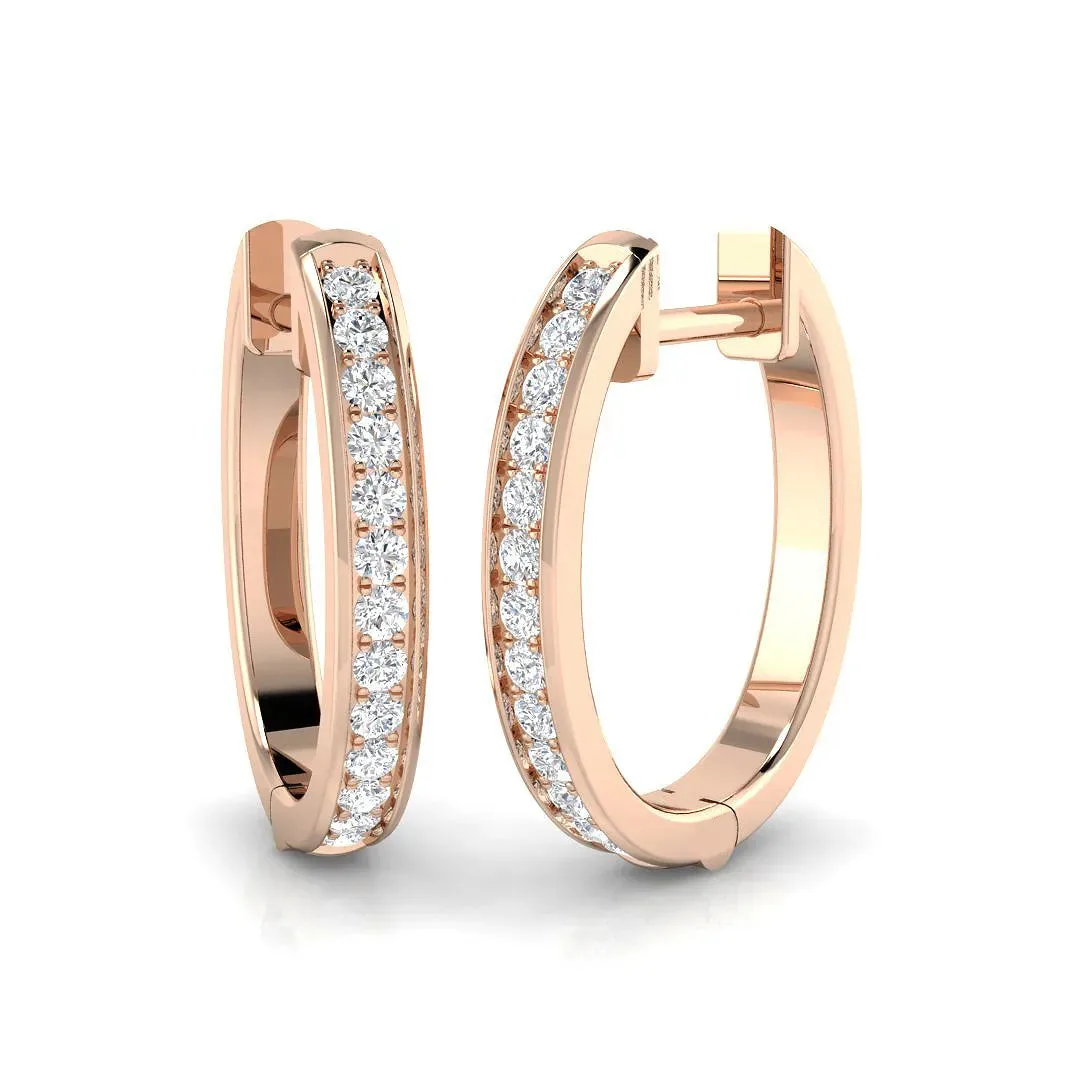 Hoop Earrings - 0.25 Carat Channel Set Sparkle - Lab Grown Diamond / 9k Yellow Gold / 0.25: the shop's own photo