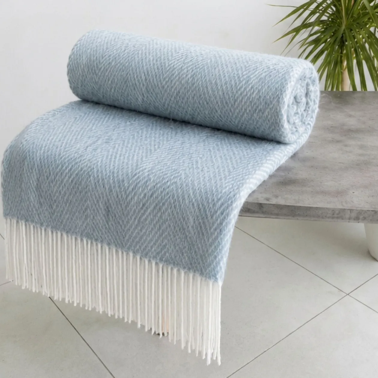 Faux Mohair Throw Blanket 150x200cm - Duck Egg: the shop's own photo