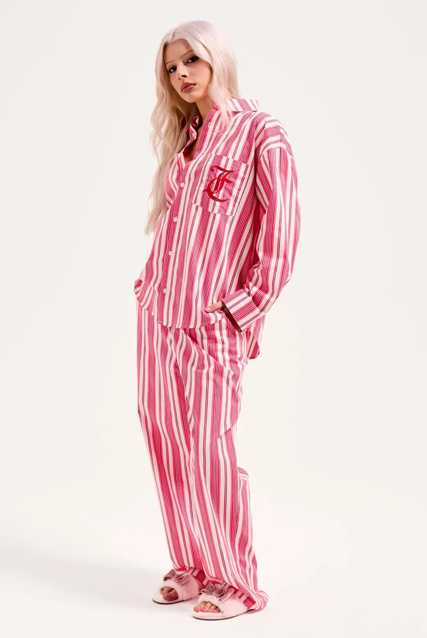 PINK STRIPE OVERSIZED SLEEP SHIRT - XS / Pink: the shop's own photo