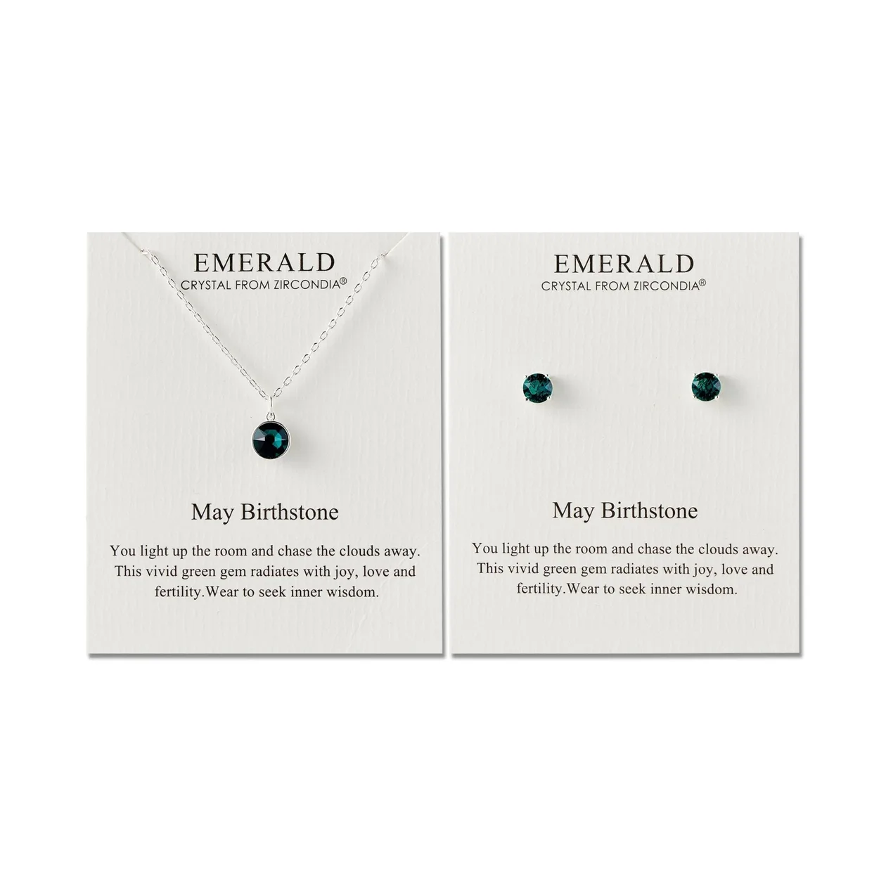 May (Emerald) Birthstone Necklace & Earrings Set Created with Zircondia® Crystals: the shop's own photo