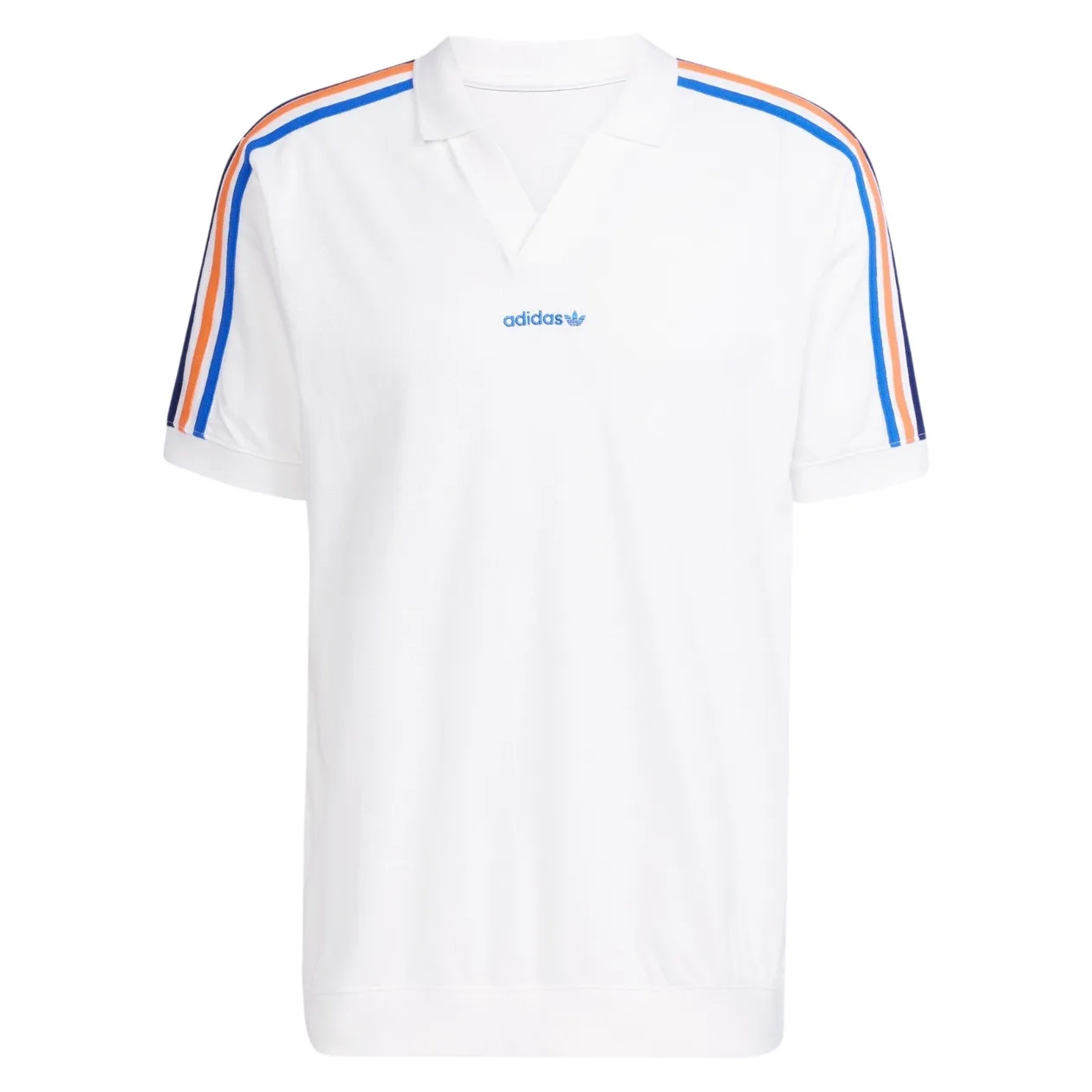 adidas Originals Men's V-Neck Polo Shirt - White | Size: XL: the shop's own photo