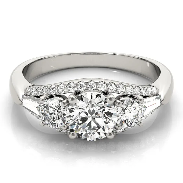 Lab Grown 3 Stone Diamonds Four Prong Setting Engagement - 18k Yellow Gold / 0.50 Carat: the shop's own photo