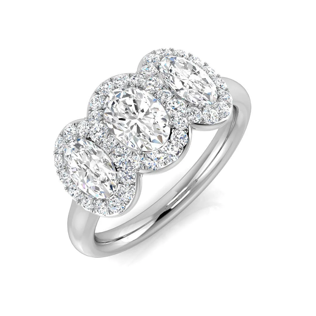 Trilogy Halo Set Natural Diamond Ring - 0.50 Carat / 18k Yellow Gold: the shop's own photo