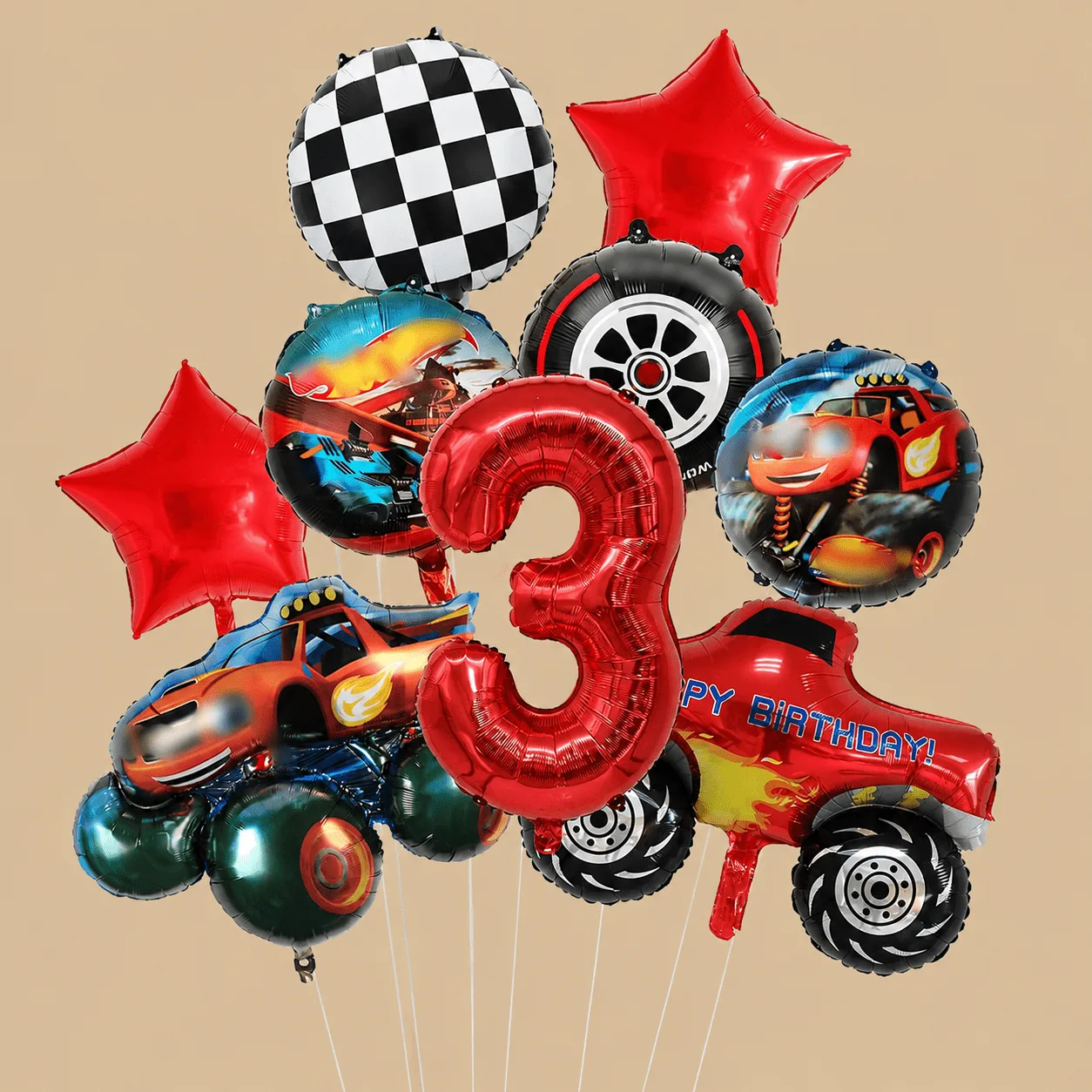 3rd Birthday Race Car Balloon Set: the shop's own photo