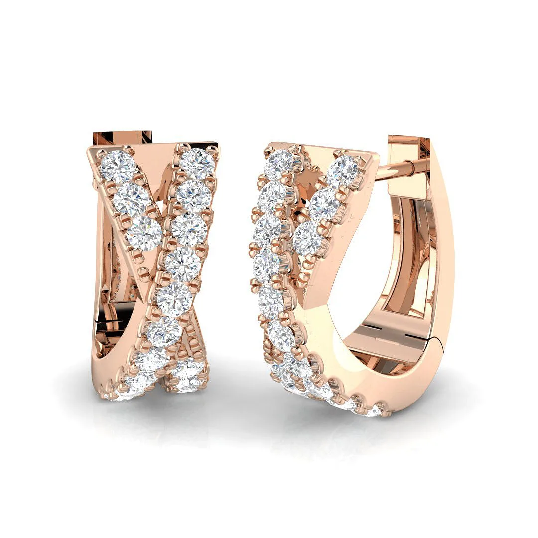 0.33 Ct Diamond Hoop Earrings | Lab-Grown & Natural | 9k/18k Gold & Platinum - 0.33 Carat / Lab Grown Diamond(D-VVS) / 18k Rose Gold: the shop's own photo