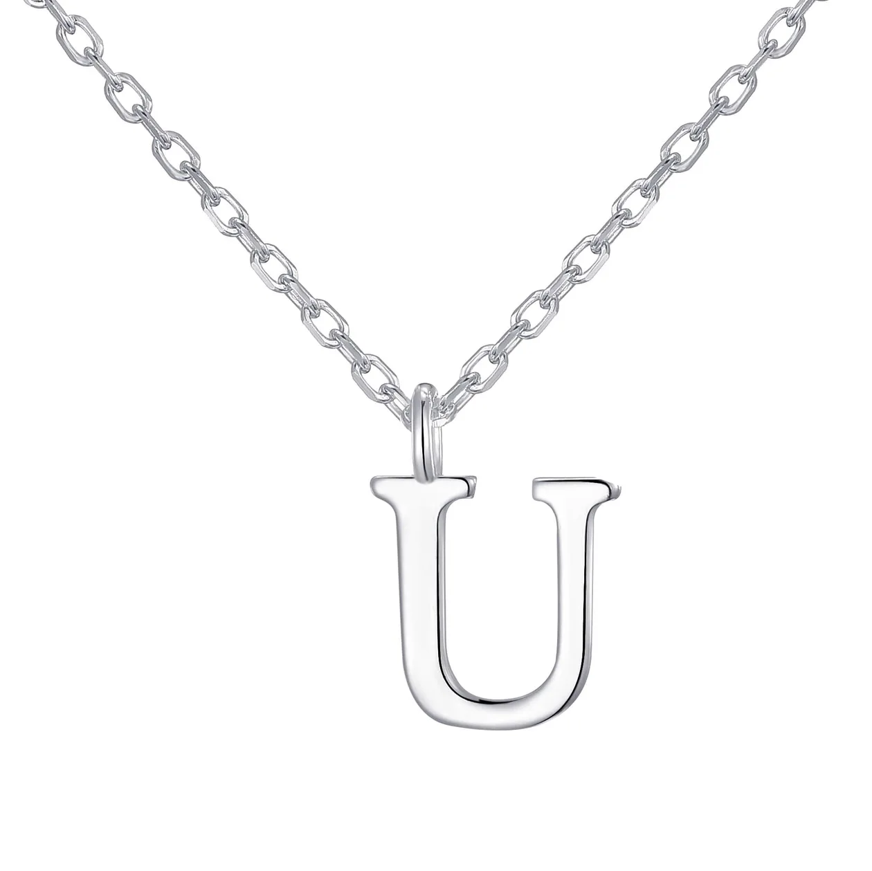 Sterling Silver Initial U Necklace: the shop's own photo