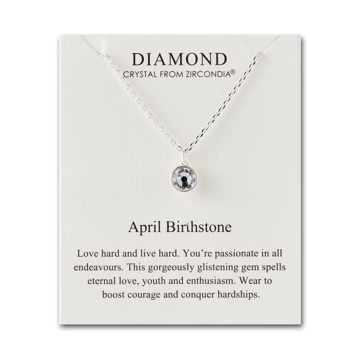 April (Diamond) Birthstone Necklace Created with Zircondia® Crystals: the shop's own photo