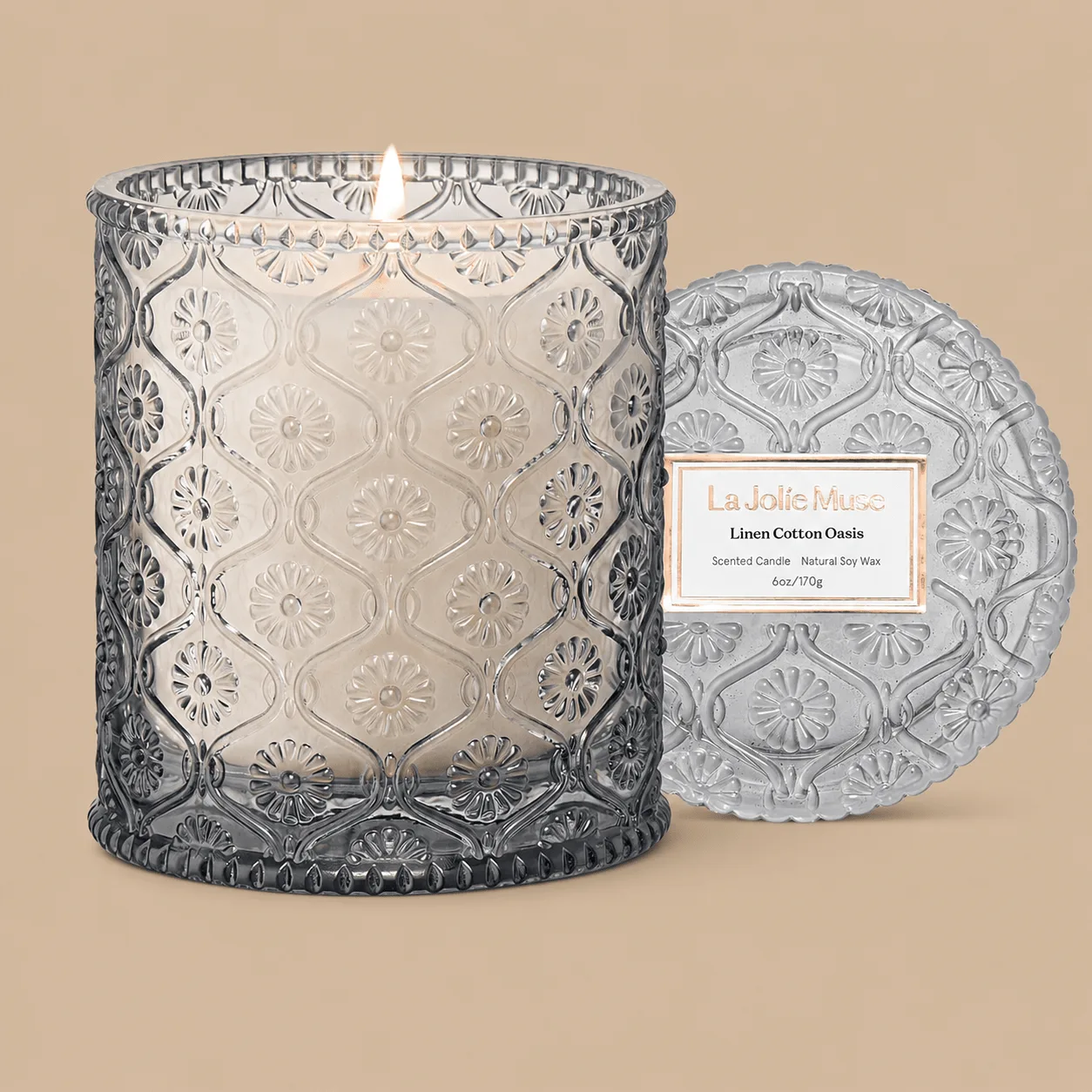 LA Jolie Muse Linen Cotton Oasis Candle: the shop's own photo