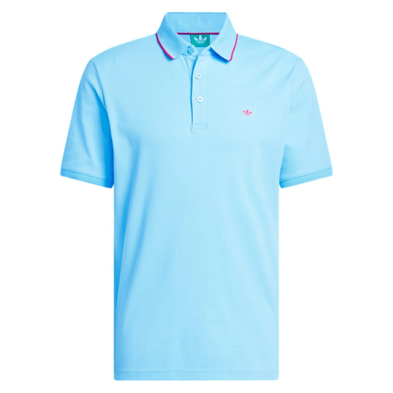 adidas Originals Twistknit Trefoil Polo Shirt - Clear Sky Blue | Size: S: the shop's own photo