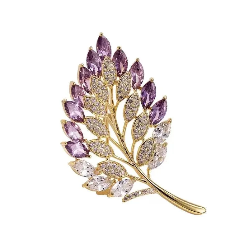 Purple Crystal Leaf Brooch: the shop's own photo