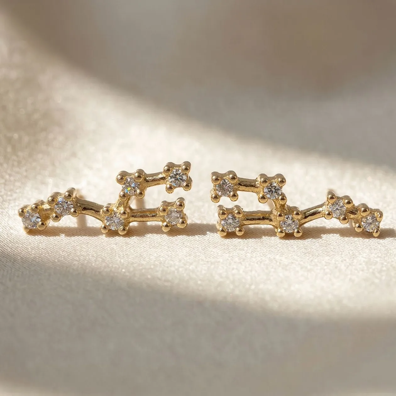 Taurus Star Sign Constellation Astrology Tiny Zodiac Earrings: the shop's own photo