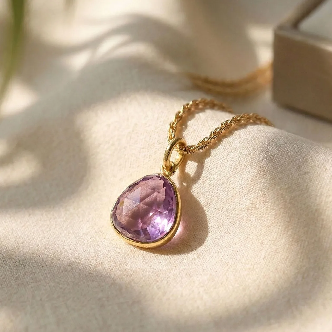 Statement Alexandrite June Birthstone Gold Vermeil Pendant Rope Necklace: the shop's own photo