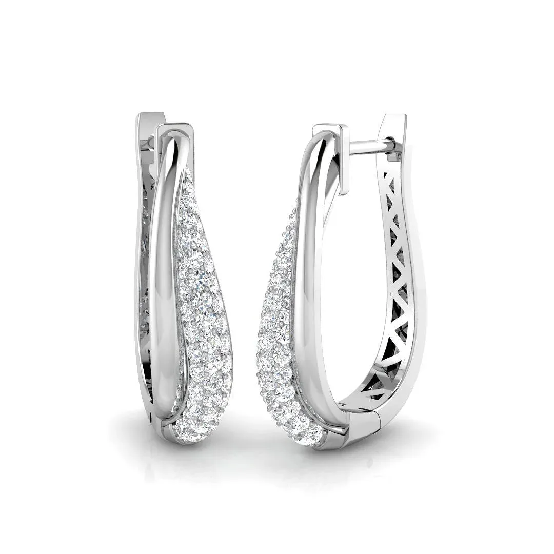 0.75 Carat Natural/Lab-Grown Round Diamond Hoop Earring in Gold - UK Hallmarked - Lab Grown Diamond / 9k White Gold / 0.75 Carat: the shop's own photo