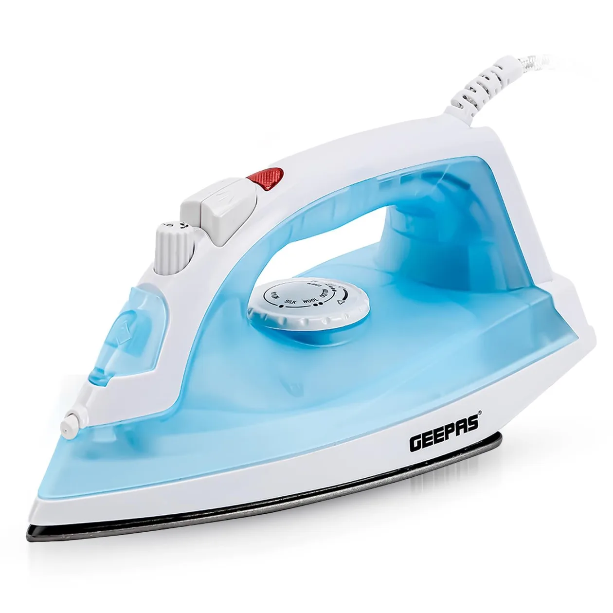 Blue 1600W Steam Iron with Non-Stick Soleplate and Adjustable Temperature: the shop's own photo