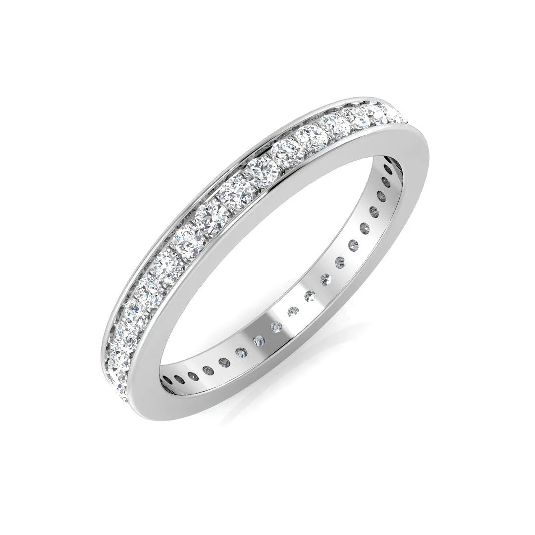 0.50 Carat Lab-Grown Round Cut D/VVS Diamond Channel Set Full Eternity Ring. - 18k Yellow Gold / 0.45 Carat: the shop's own photo