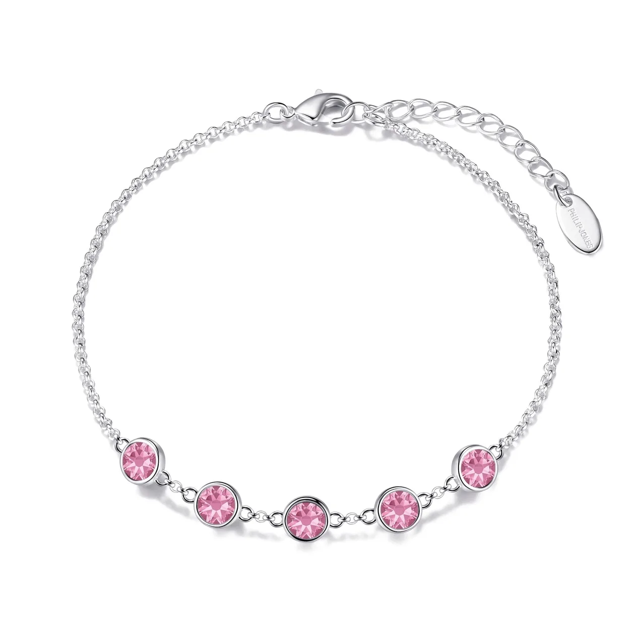 Pink Crystal Chain Bracelet Created with Zircondia® Crystals: the shop's own photo