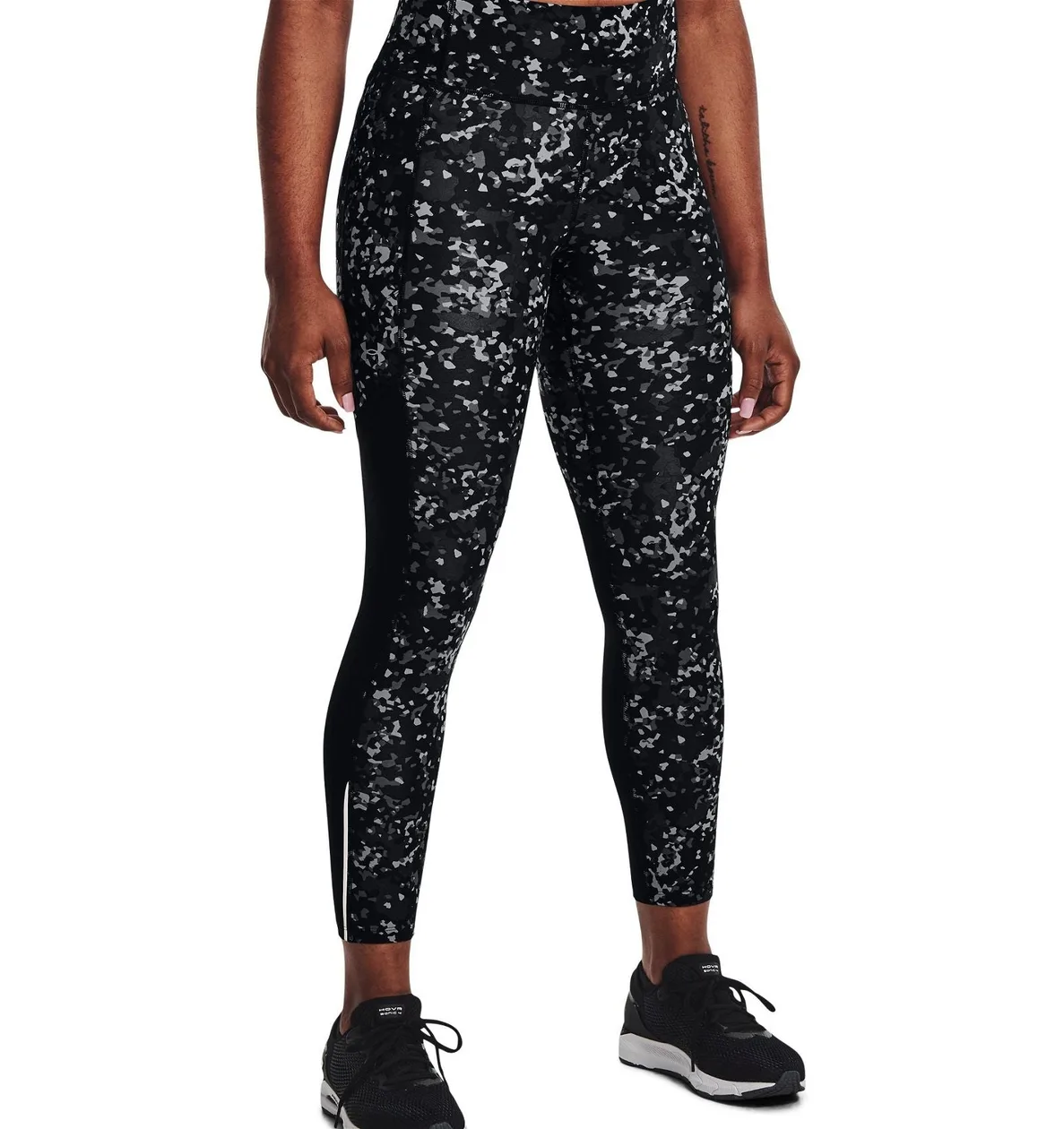 Under Armour Women's Fly Fast 3.0 Printed Ankle Tights - Black | Size: XS: the shop's own photo
