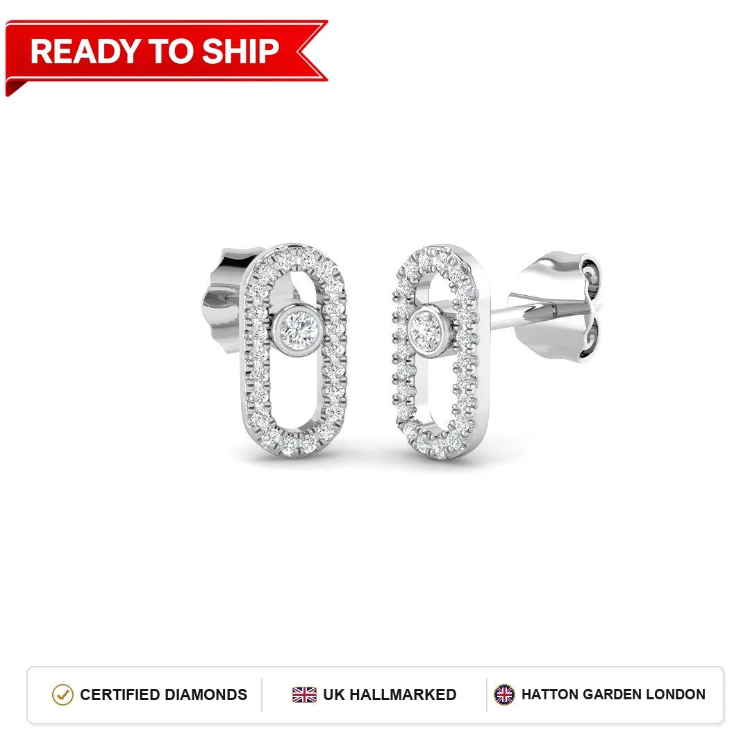 0.2 Carat D-E/VS Lab Grown Diamond Paper Clip Earring 9k White Gold Ready To Ship: the shop's own photo
