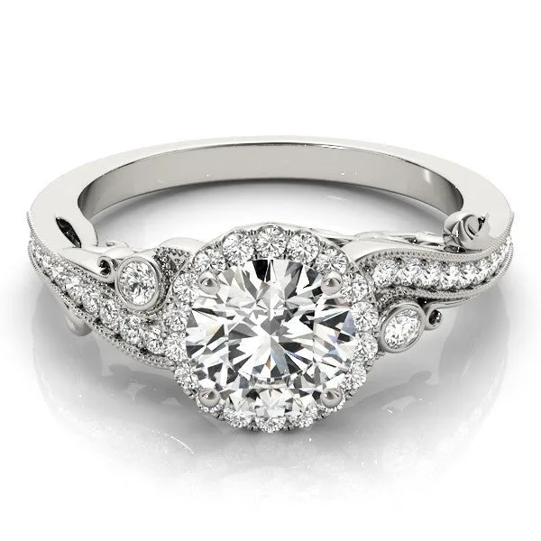 Lab Grown Round Diamond Halo Engagement Ring – Milgrain Vintage - 18k Yellow Gold / 1.00 Carat: the shop's own photo