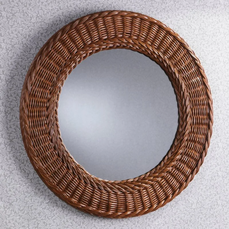 Laura Ashley Cait Round Mirror In Natural Wicker Finish 60cm LA3756691-Q: the shop's own photo