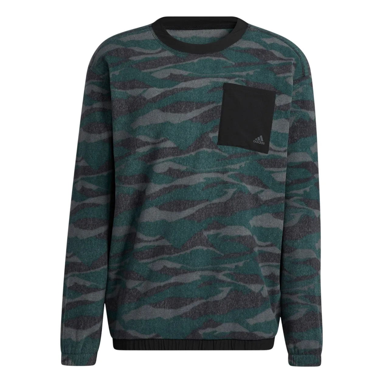adidas Texture-Print Crew Golf Sweatshirt - Black | Size: S: the shop's own photo