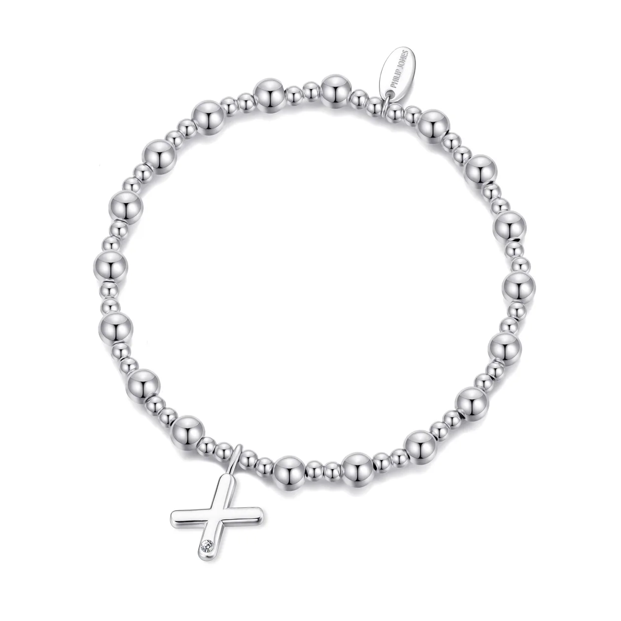 Letter X Initial Stretch Bracelet Created with Zircondia® Crystals: the shop's own photo