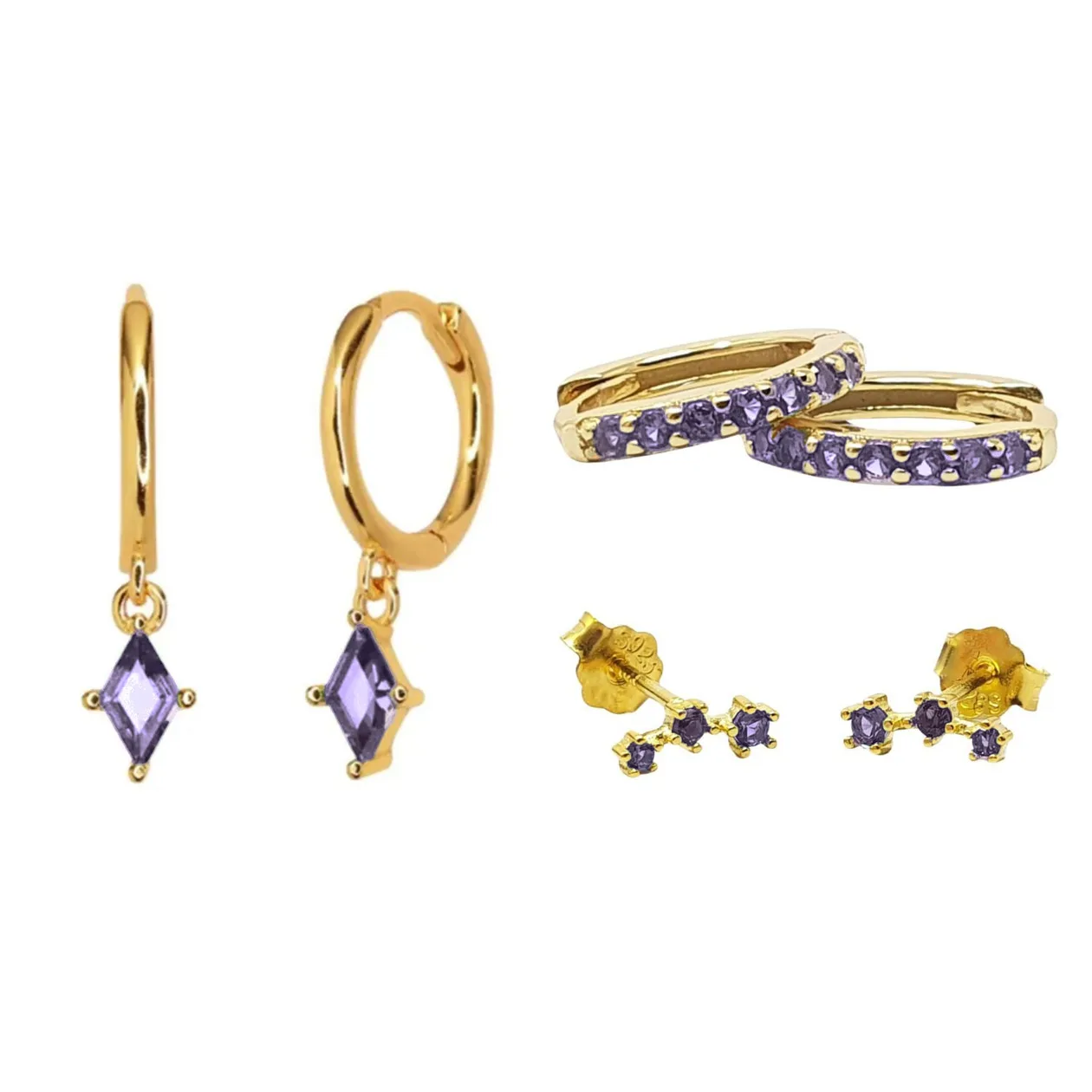 Amethyst February Birthstone Earrings Gift Set For Her: the shop's own photo