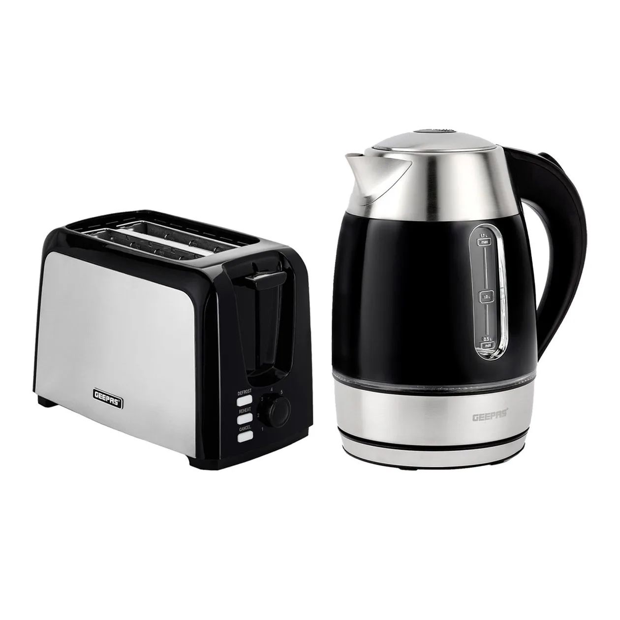 2 Slice Bread Toaster & 1.7L Illuminating Electric Kettle Set: the shop's own photo
