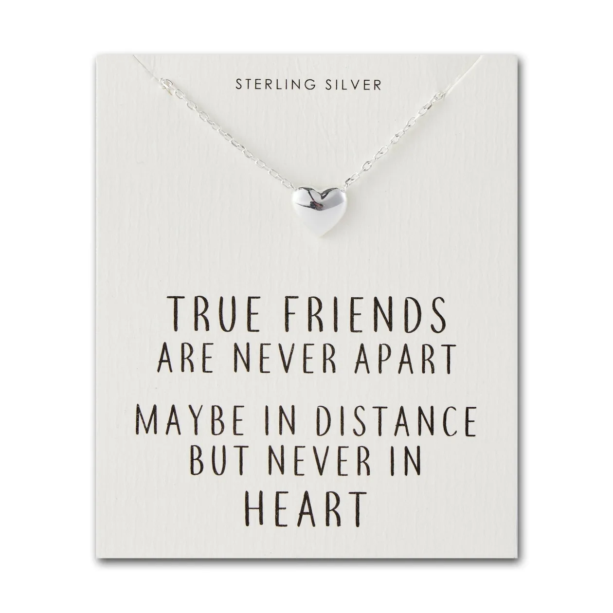 Sterling Silver Friendship Quote Heart Necklace: the shop's own photo