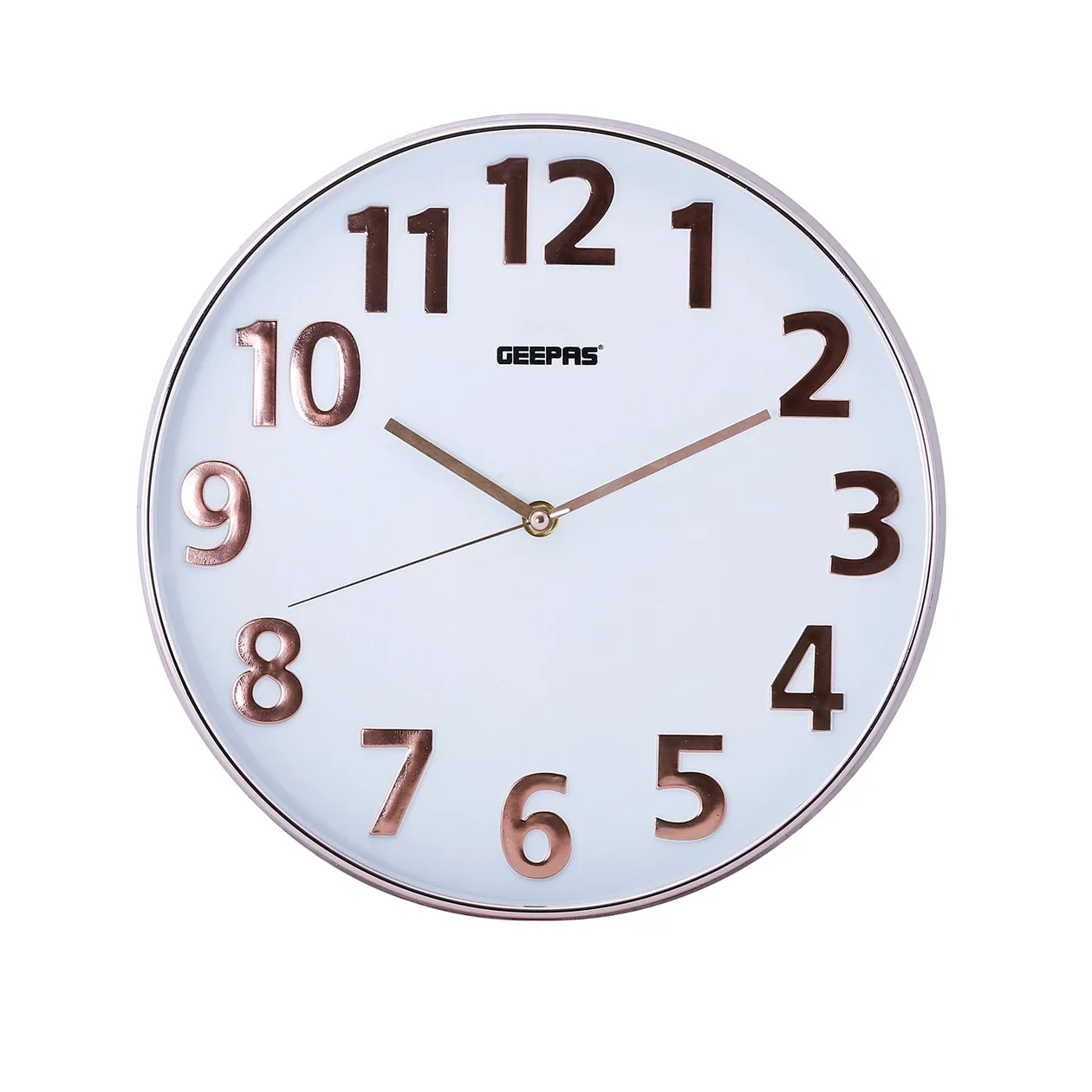 3D Rose Gold and White Glass Wall Clock: the shop's own photo